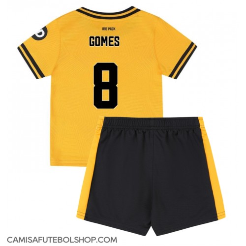 Camisa de time de futebol Wolves Joao Gomes #8 Replicas 1º Equipamento Infantil 2024-25 Manga Curta (+ Calças curtas)